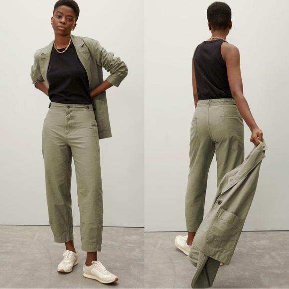 Everlane Pants - Everlane Green Fatigue Organic Cotton Cargo Pants
